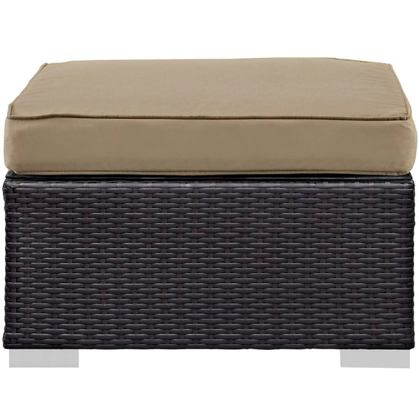 Modway Furniture Convene 5-Piece Outdoor Patio Sectional Set for Versatile Comfort and Modular Style in Any Space Espresso Mocha EEI-1809-EXP-MOC-SET