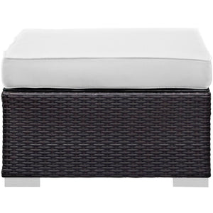 Modway Furniture Convene 5-Piece Outdoor Patio Sectional Set for Versatile Comfort and Modular Style in Any Space Espresso White EEI-1809-EXP-WHI-SET