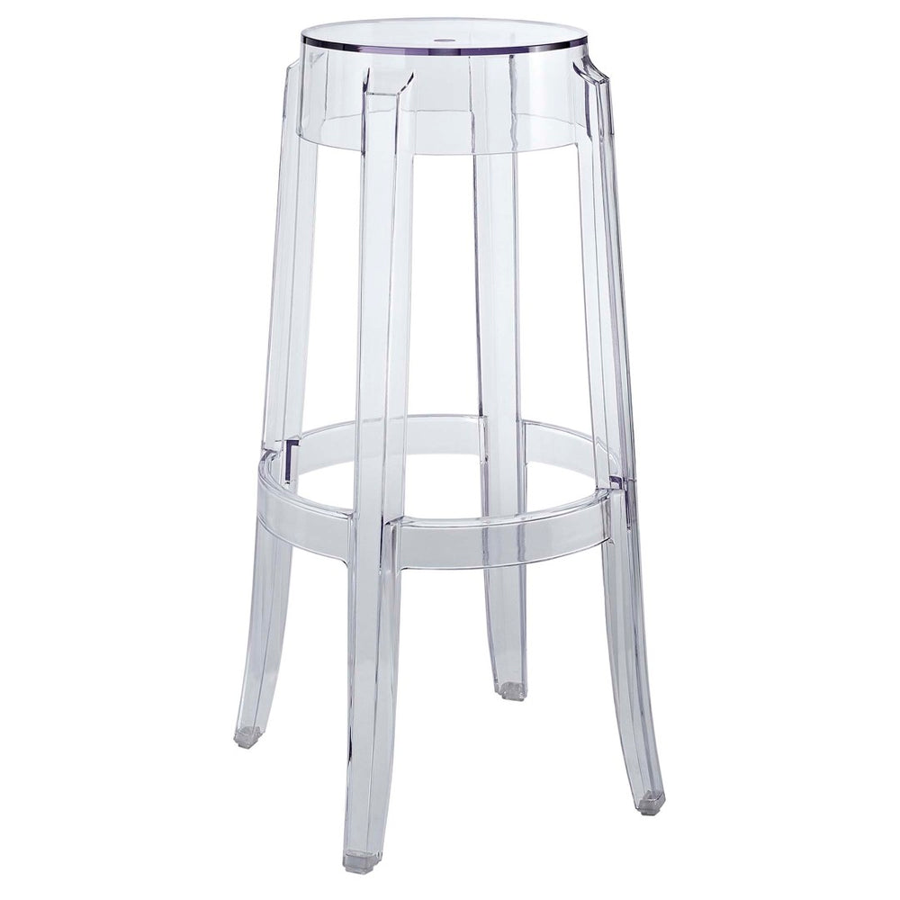 Modway Furniture Casper Clear Acrylic Backless Bar Stool - Modern Minimalist Design for Chic Spaces & Easy Care EEI-170-CLR