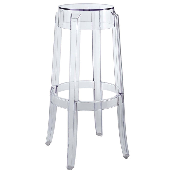 Modway Furniture Casper Clear Acrylic Backless Bar Stool - Modern Minimalist Design for Chic Spaces & Easy Care EEI-170-CLR