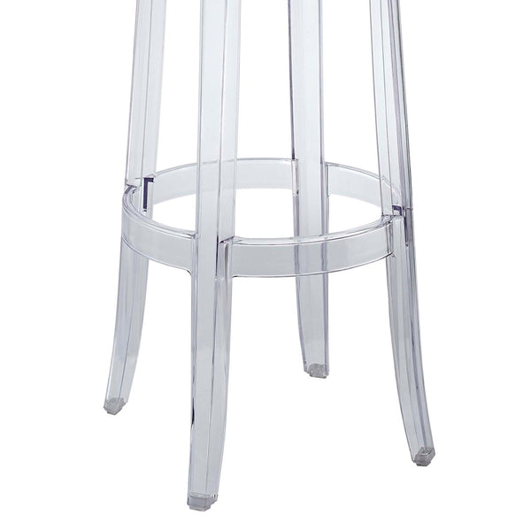 Modway Furniture Casper Clear Acrylic Backless Bar Stool - Modern Minimalist Design for Chic Spaces & Easy Care EEI-170-CLR