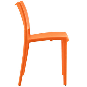 Modway Furniture Hipster Dining Side Chair - Ergonomic Comfort, Stackable Design, Perfect for Modern Spaces & Dining Orange EEI-1703-ORA