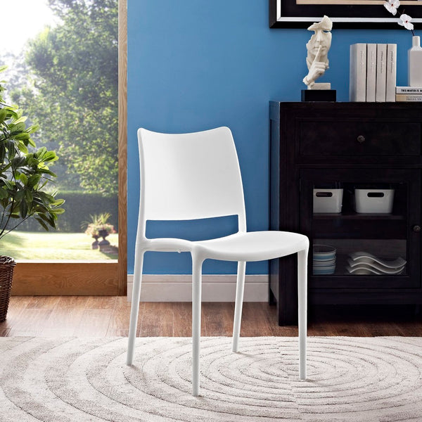 Modway Furniture Hipster Dining Side Chair - Ergonomic Comfort, Stackable Design, Perfect for Modern Spaces & Dining White EEI-1703-WHI