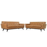 Modway Furniture Engage 2 Piece Leather Living Room Set Tan 33 x 168.5 x 32.5