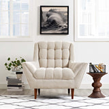 Modway Furniture Response Upholstered Fabric Armchair Beige 39 x 37.5 x 35.5