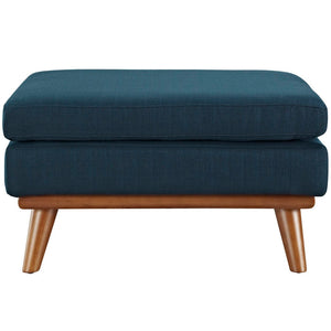 Modway Furniture Engage Upholstered Fabric Ottoman - Stylish Multi-Purpose Footrest for Living Room or Lounge Areas Azure EEI-1797-AZU