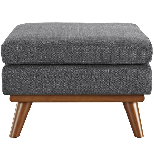 Modway Furniture Engage Upholstered Fabric Ottoman - Stylish Multi-Purpose Footrest for Living Room or Lounge Areas Gray EEI-1797-DOR