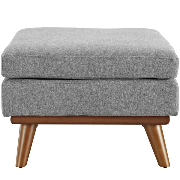 Modway Furniture Engage Upholstered Fabric Ottoman - Stylish Multi-Purpose Footrest for Living Room or Lounge Areas Expectation Gray EEI-1797-GRY
