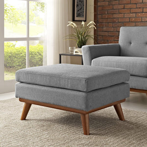Modway Furniture Engage Upholstered Fabric Ottoman - Stylish Multi-Purpose Footrest for Living Room or Lounge Areas Expectation Gray EEI-1797-GRY