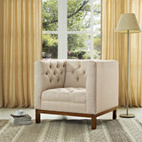 Modway Furniture Panache Upholstered Fabric Armchair Beige 31 x 34 x 31