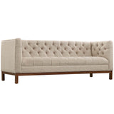 Modway Furniture Panache Upholstered Fabric Sofa Beige 31 x 84 x 31