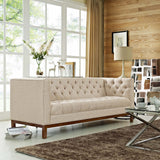 Modway Furniture Panache Upholstered Fabric Sofa Beige 31 x 84 x 31