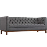 Modway Furniture Panache Upholstered Fabric Sofa Gray 31 x 84 x 31