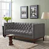 Modway Furniture Panache Upholstered Fabric Sofa Gray 31 x 84 x 31