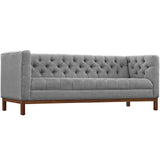 Modway Furniture Panache Upholstered Fabric Sofa Expectation Gray 31 x 84 x 31