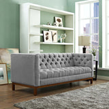 Modway Furniture Panache Upholstered Fabric Sofa Expectation Gray 31 x 84 x 31