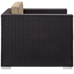 Modway Furniture Convene 5-Piece Outdoor Patio Sectional Set for Versatile Comfort and Modular Style in Any Space Espresso Mocha EEI-1809-EXP-MOC-SET