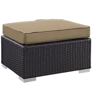 Modway Furniture Convene 5-Piece Outdoor Patio Sectional Set for Versatile Comfort and Modular Style in Any Space Espresso Mocha EEI-1809-EXP-MOC-SET