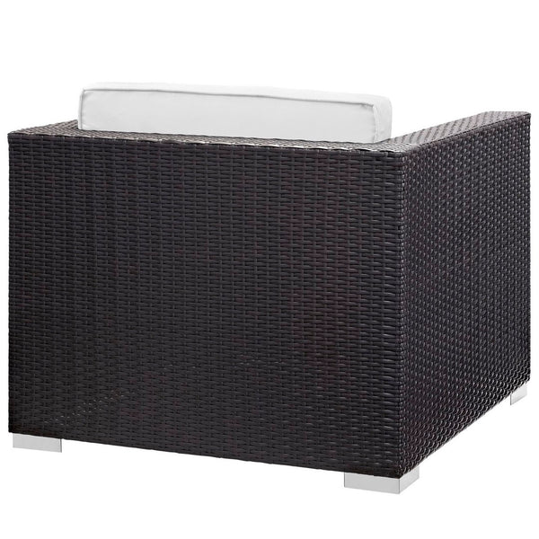 Modway Furniture Convene 5-Piece Outdoor Patio Sectional Set for Versatile Comfort and Modular Style in Any Space Espresso White EEI-1809-EXP-WHI-SET