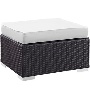 Modway Furniture Convene 5-Piece Outdoor Patio Sectional Set for Versatile Comfort and Modular Style in Any Space Espresso White EEI-1809-EXP-WHI-SET