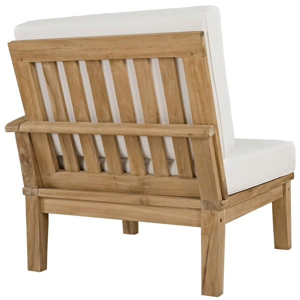 Modway Furniture Marina 2 Piece Outdoor Patio Teak Set by Modway - Elegant, Durable Comfort for Your Relaxed Gatherings Natural White EEI-1822-NAT-WHI-SET