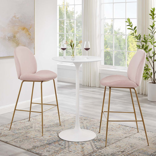 Modway Furniture Lippa 28" Mid-Century Round Wood Bar Table - White Glossy Top, Tapered Base for Stylish Dining EEI-1825-WHI