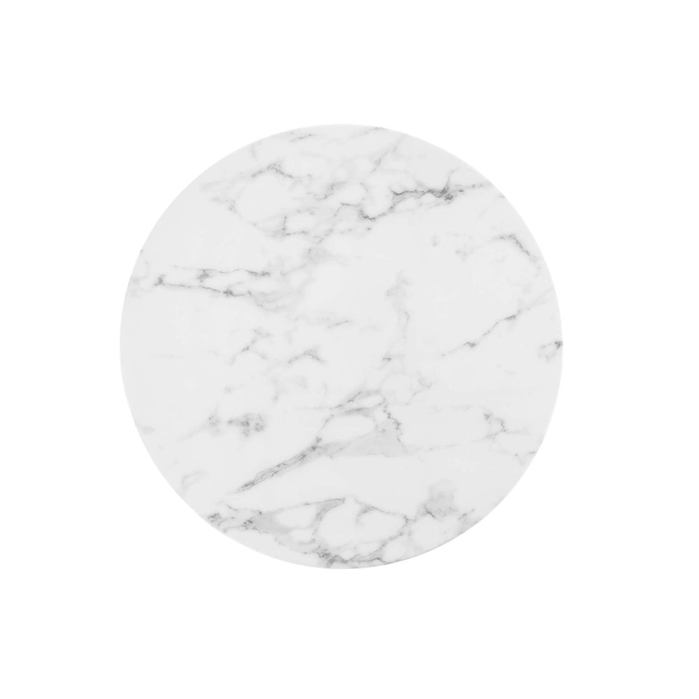 Modway Furniture Lippa 28" Round Faux Marble Bar Table - Modern Mid-Century Design for Dining & Entertaining Space EEI-1827-WHI