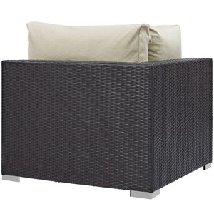 Modway Furniture Convene 5-Piece Outdoor Patio Sectional Set – Modular Comfort with All-Weather Durability & Style Espresso Beige EEI-2172-EXP-BEI-SET