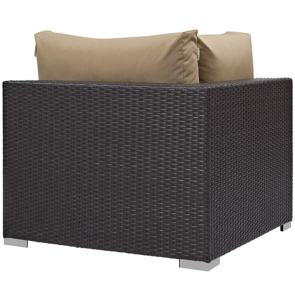 Modway Furniture Convene Outdoor Patio Corner Sectional - Durable, Weather-Resistant Design for Stylish Relaxation Espresso Mocha EEI-1840-EXP-MOC