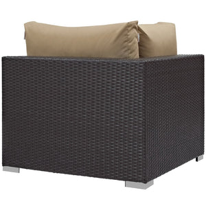 Modway Furniture Convene 5-Piece Outdoor Patio Sectional Set – Modular Comfort with All-Weather Durability & Style Espresso Mocha EEI-2172-EXP-MOC-SET