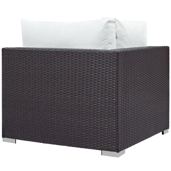 Modway Furniture Convene Outdoor Patio Corner Sectional - Durable, Weather-Resistant Design for Stylish Relaxation Espresso White EEI-1840-EXP-WHI