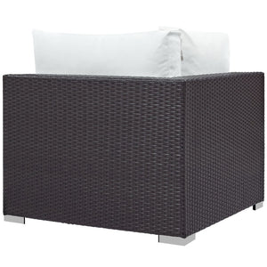 Modway Furniture Convene 10-Piece Modular Outdoor Patio Sectional Set with Plush Cushions for Stylish Gatherings Espresso White EEI-2169-EXP-WHI-SET