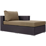 Modway Furniture Convene Outdoor Patio Fabric Right Arm Chaise Espresso Mocha 63 x 35 x 25.5 - 33