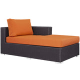 Modway Furniture Convene Outdoor Patio Fabric Right Arm Chaise Espresso Orange 63 x 35 x 25.5 - 33