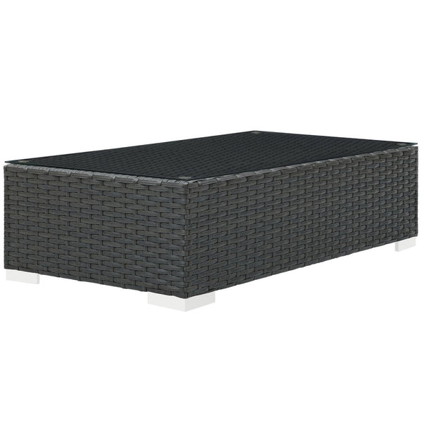 Modway Furniture Sojourn Outdoor Patio Coffee Table - Stylish, Weather-Resistant Rattan Design for Modern Spaces EEI-1852-CHC
