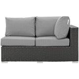 Modway Furniture Sojourn Outdoor Patio Sunbrella® Right Arm Loveseat Canvas Gray 35.5 x 56.5 x 25.5 - 33