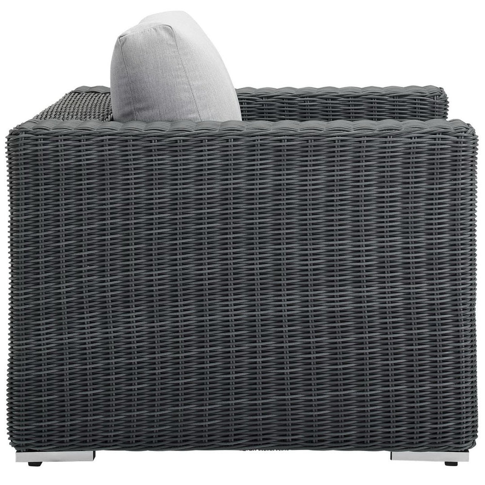 Modway Furniture Summon Outdoor Patio Armchair with Sunbrella® Cushions - Durable Comfort for Modern Spaces Canvas Gray EEI-1864-GRY-GRY