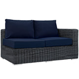 Modway Furniture Summon Outdoor Patio Sunbrella® Right Arm Loveseat Canvas Navy 57.5 x 36 x 26 - 33.5