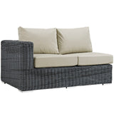 Modway Furniture Summon Outdoor Patio Sunbrella® Left Arm Loveseat Canvas Antique Beige 36 x 57.5 x 26 - 33.5