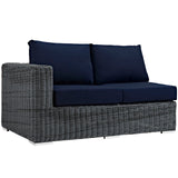 Modway Furniture Summon Outdoor Patio Sunbrella® Left Arm Loveseat Canvas Navy 36 x 57.5 x 26 - 33.5