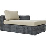 Modway Furniture Summon Outdoor Patio Sunbrella® Right Arm Chaise Canvas Antique Beige 63.5 x 36 x 26 - 33.5