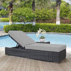 Modway Furniture Summon Outdoor Patio Chaise Lounge with Sunbrella® Cushions - Stylish, Weatherproof Comfort & Durability EEI-1876-GRY-GRY