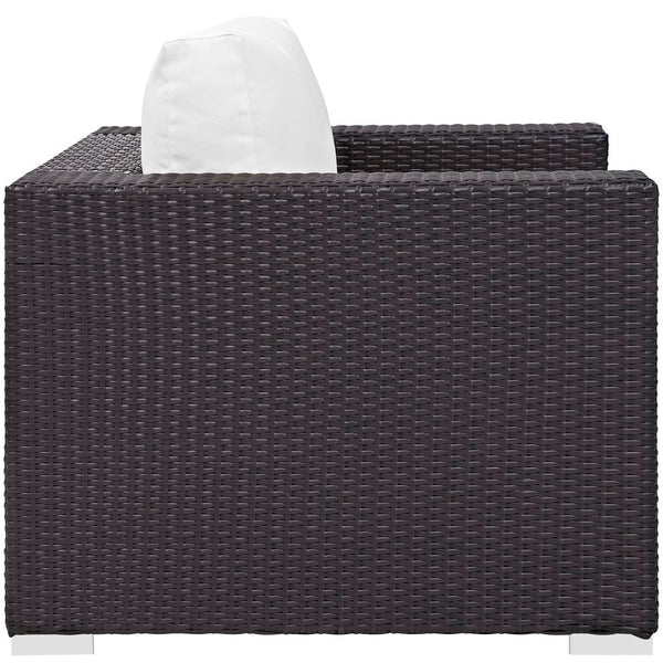 Modway Furniture Convene 10-Piece Modular Outdoor Patio Sectional Set with Plush Cushions for Stylish Gatherings Espresso White EEI-2169-EXP-WHI-SET