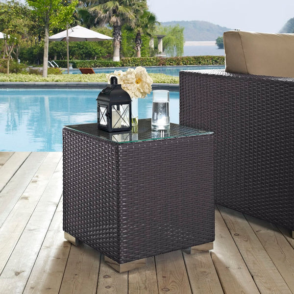 Modway Furniture Convene Outdoor Patio Side Table by Modway – Stylish Weather-Resistant Accent for Any Outdoor Space EEI-1909-EXP