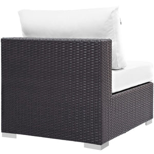 Modway Furniture Convene Outdoor Patio Armless Chair - Durable Comfort, Modular Design for Stylish Outdoor Living Espresso White EEI-1910-EXP-WHI