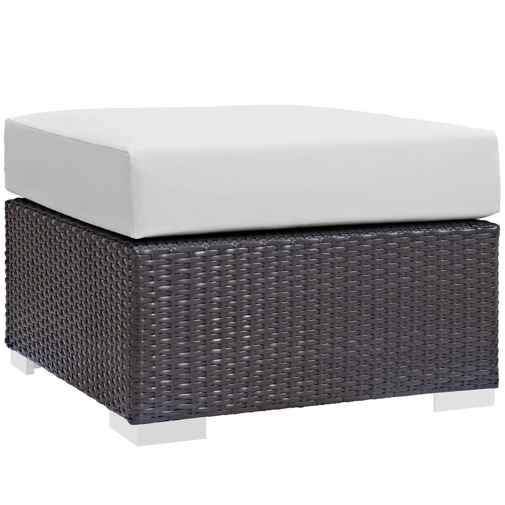 Modway Furniture Convene Outdoor Patio Ottoman by Modway – Stylish, Durable, and Versatile Seating for Your Space Espresso White EEI-1911-EXP-WHI