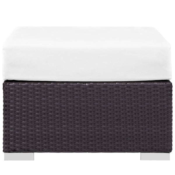 Modway Furniture Convene Outdoor Patio Ottoman by Modway – Stylish, Durable, and Versatile Seating for Your Space Espresso White EEI-1911-EXP-WHI