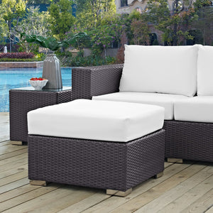 Modway Furniture Convene Outdoor Patio Ottoman by Modway – Stylish, Durable, and Versatile Seating for Your Space Espresso White EEI-1911-EXP-WHI
