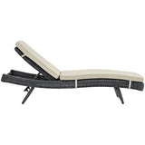 Modway Furniture Summon Outdoor Patio Sunbrella® Chaise Antique Canvas Beige 79.5 x 28.5 x 15.5 - 37.5