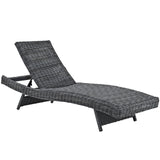 Modway Furniture Summon Outdoor Patio Sunbrella® Chaise Antique Canvas Beige 79.5 x 28.5 x 15.5 - 37.5